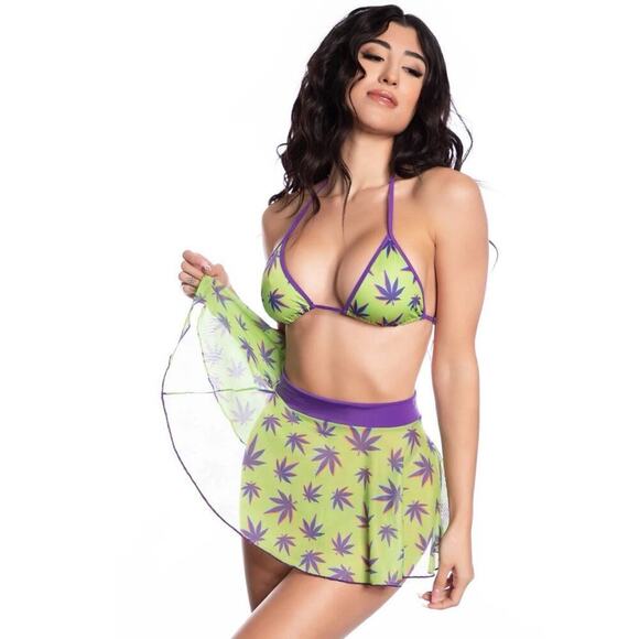 🦋B2G1🦋MIDNIGHT BALLERINA Tropical Pot 3 Pc Skater Skirt Set Swim/Dance Wear - Picture 2 of 4